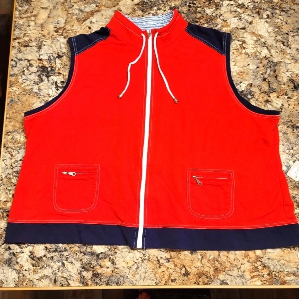 0102. Draper & Diamonds ~ Nautical Vest ~ 3X ~ 100% Cotton!